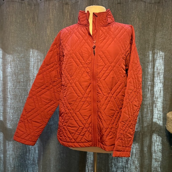 voyager Jackets & Blazers - Voyager Quilted Jacket Burnt Orange Lightweight Puffer Zip Up Collar (Women XL)